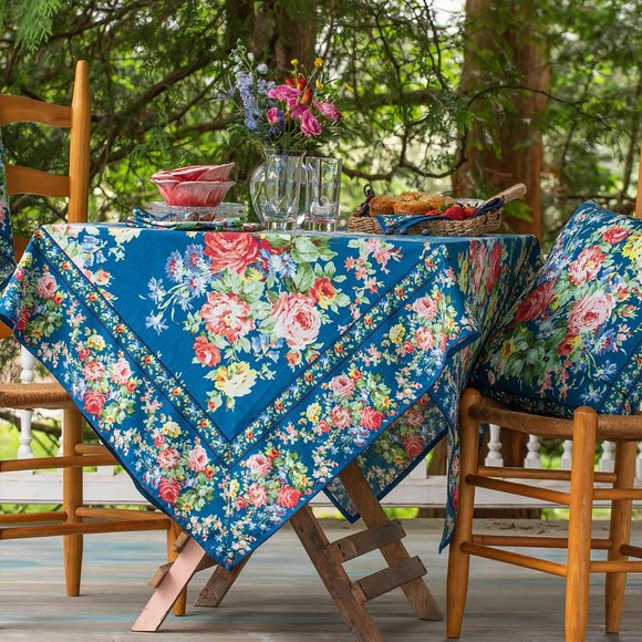 April Cornell Tablecloth Cottage Rose 54x54 NWT - Picture 3 of 4